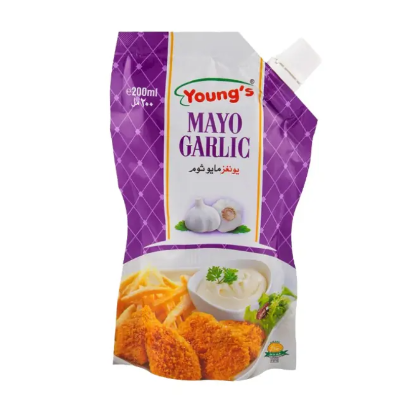 Youngs Mayo Garlic 200ml pouch