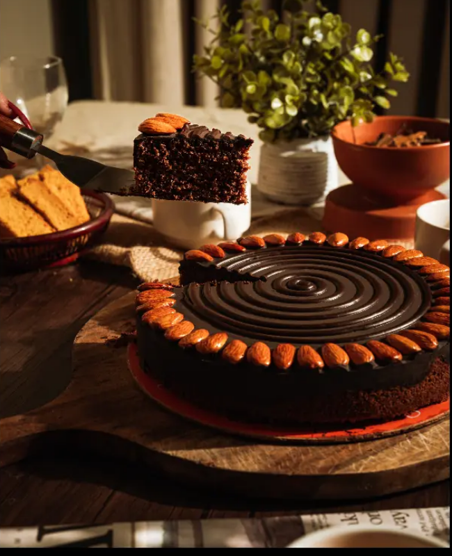 Dry Almond Roasted Chocolate Cake