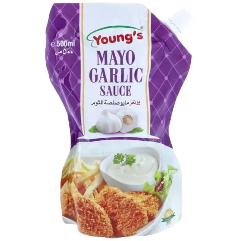 Youngs Mayo Garlic 500ml pouch
