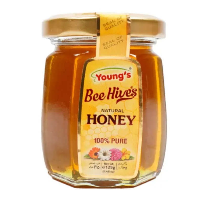 Youngs Natural Honey 125 gm Glass Jar