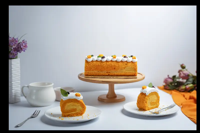 Mango Swiss Roll Cake